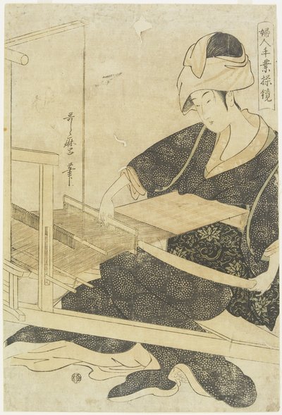 Tissage sur un métier à tisser c. 1797-1798 - Kitagawa Utamaro